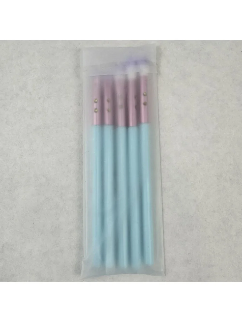 Slmissglam Eye Makeup Brush Set 5-Piece Ombre Stay Sparkly Ultra-Soft Aqua NEW